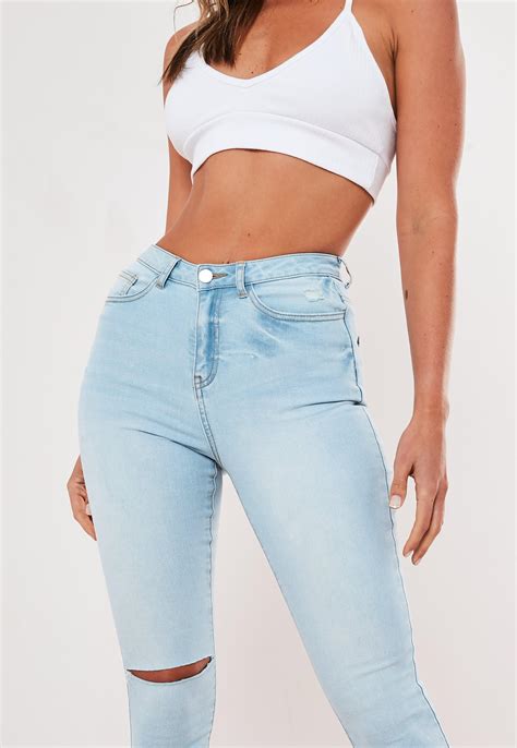 light blue high waisted skinny jeans